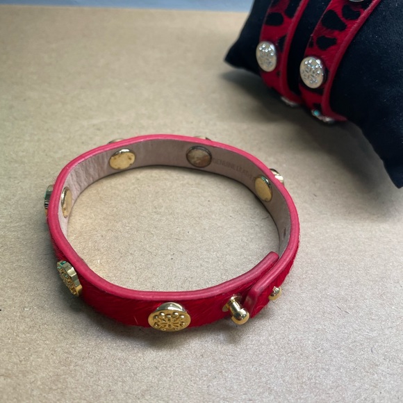 Rustic Cuff Bracelets Meagan Megan Double Wrap Calf Hair Leather Snap - Picture 8 of 8